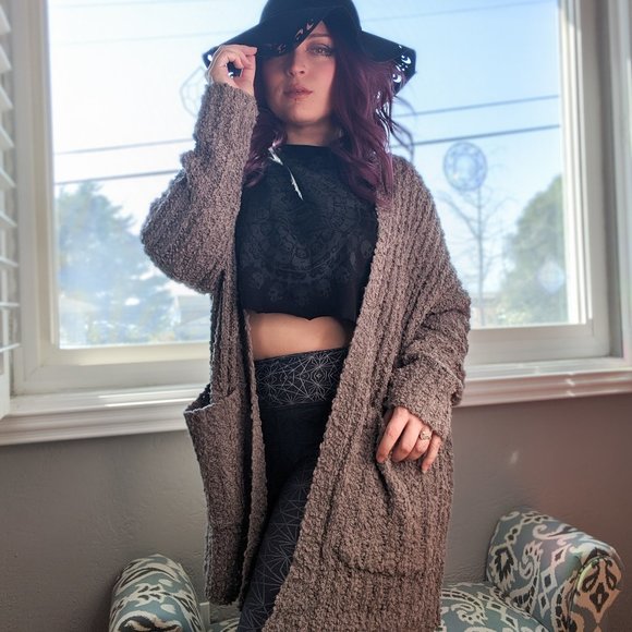 Cozy Popcorn Cardigan Sweater - Grey - Picture 2 of 6